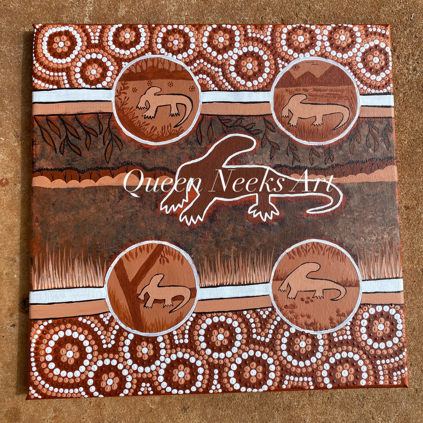 Aboriginal Art “Brown Goanna”