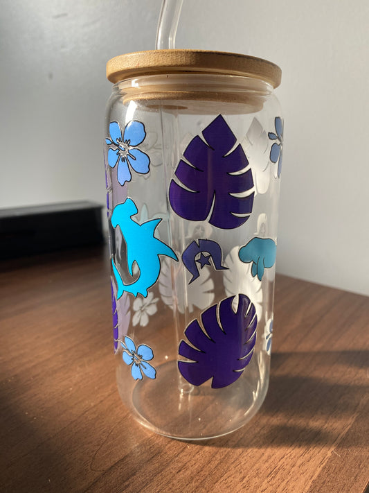 Aboriginal 16oz Tumbler “blue turtle Dugon shark”