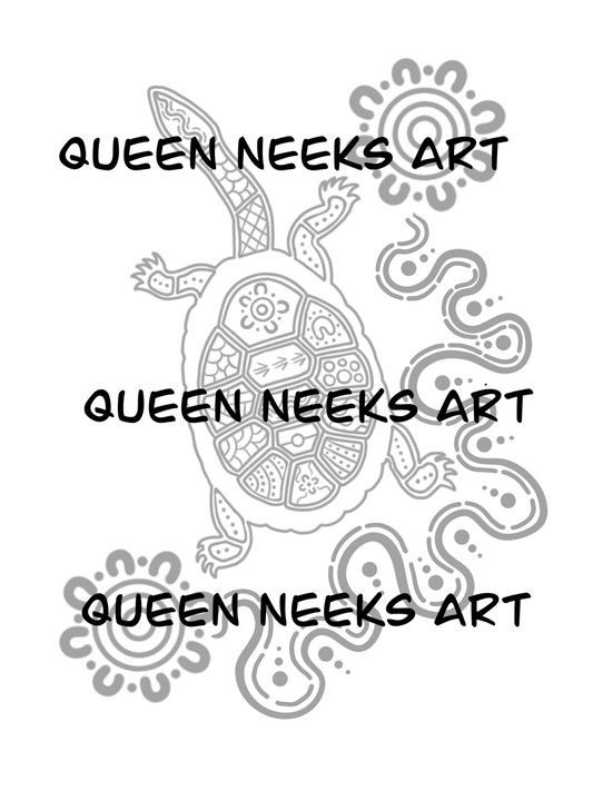 Aboriginal Tattoo - Long Neck Turtle