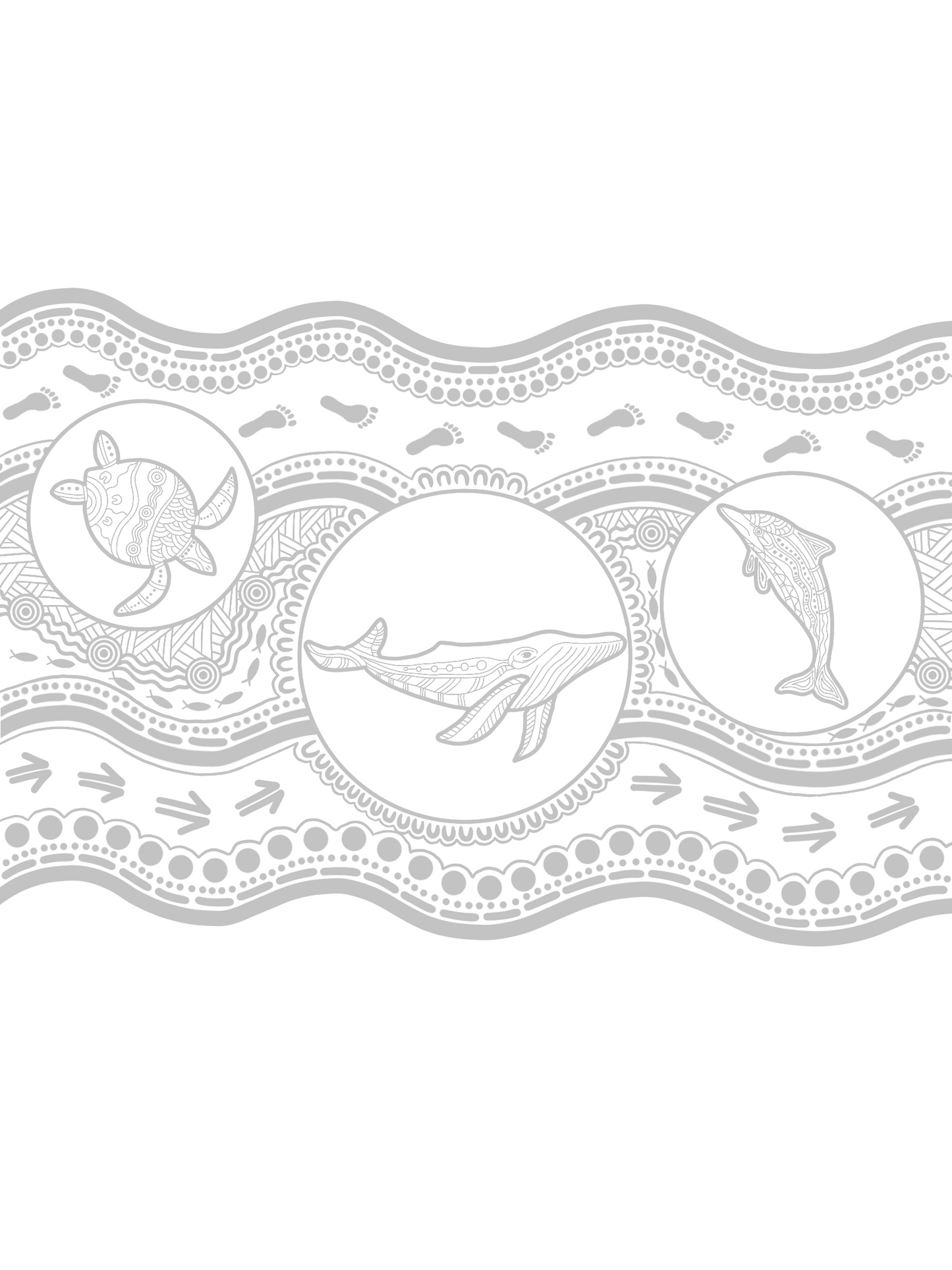 Aboriginal Tattoo - Thigh Band Whale Turtle Dolphin