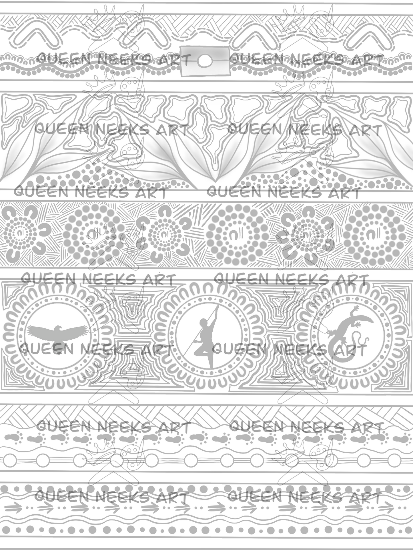 Aboriginal Tattoo - Eagle & Warrior & Goanna Sleeve