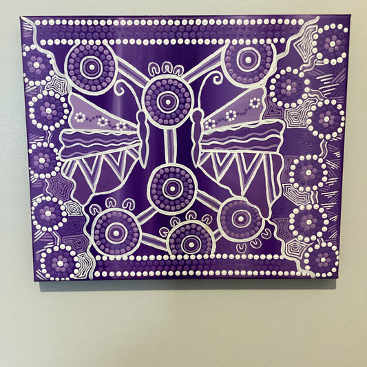 Aboriginal Artwork - Purple Butterflies